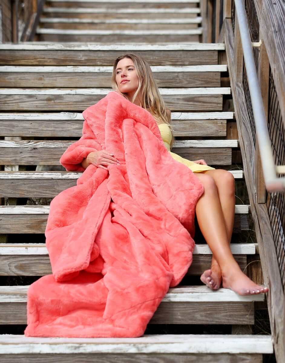 Lush Georgia Peach Blanket - Image 6